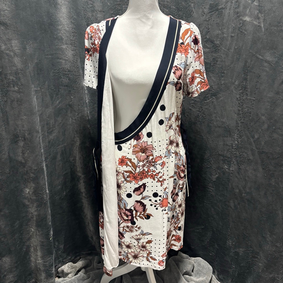 EUC Anthropologie Maeve Aubrey floral/polka dots cream, rose, and brown. Size 8 - Picture 7 of 11